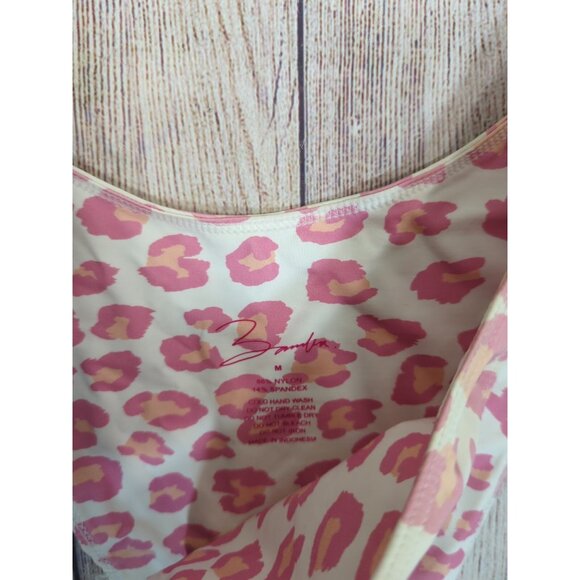 BAMBA SWIMWEAR Women's Pink Cheetah Bikini Two Piece Size Medium READ - Picture 5 of 8